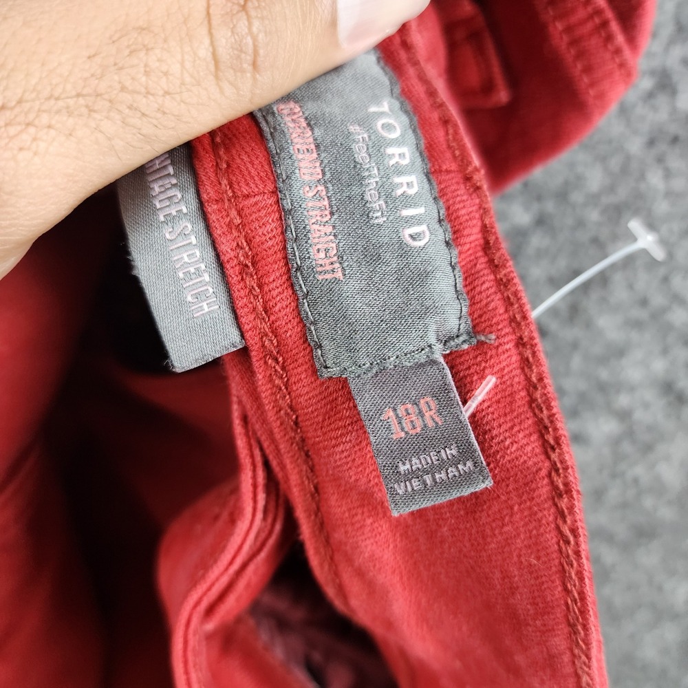 Torrid Boyfriend Straight Jeans Women 18R Red Vintage Stretch‎ Denim Pants - Picture 8 of 10